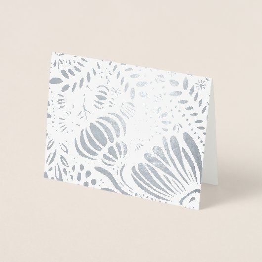 Gold of Silver Modern Elegant Floral Pattern Folie Kaarten (Voorkant)