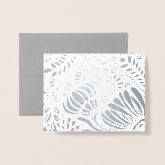 Gold of Silver Modern Elegant Floral Pattern Folie Kaarten (Voorkant met envelop)