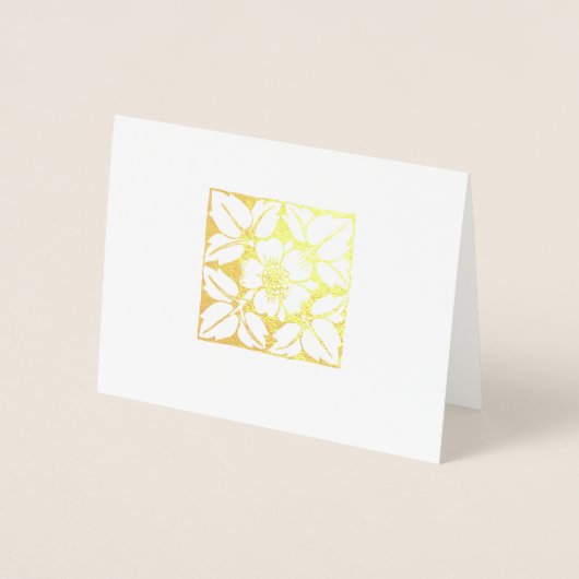 Gold of Silver Modern Elegant Floral Pattern Folie Kaarten (Voorkant)
