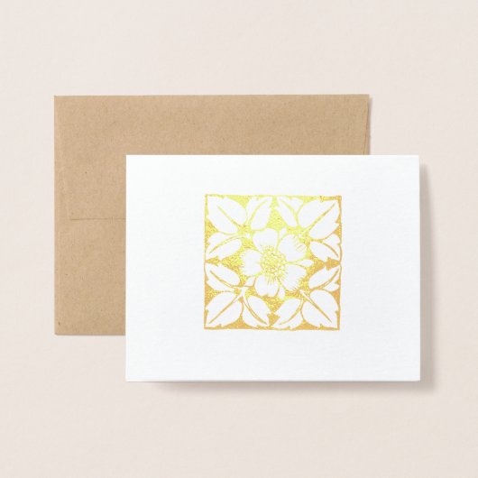 Gold of Silver Modern Elegant Floral Pattern Folie Kaarten (Met envelop)