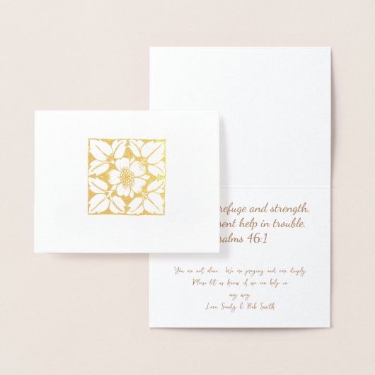 Gold of Silver Modern Elegant Floral Pattern Folie Kaarten (Display)