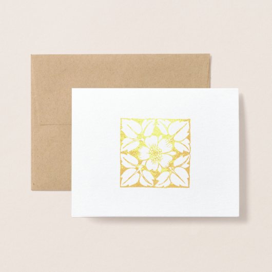 Gold of Silver Modern Elegant Floral Pattern Folie Kaarten (Voorkant met envelop)