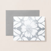 Gold of Silver Modern Elegant Floral Pattern Folie Kaarten (Met envelop)