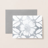 Gold of Silver Modern Elegant Floral Pattern Folie Kaarten (Voorkant met envelop)