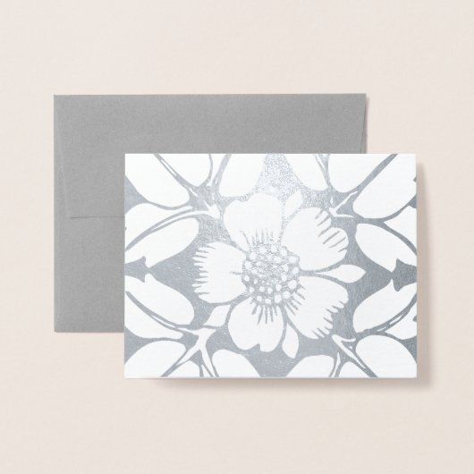 Gold of Silver Modern Elegant Floral Pattern Folie Kaarten (Voorkant met envelop)