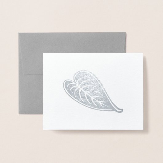 Gold of Silver Modern Elegant Leaf Pattern Folie Kaarten (Met envelop)