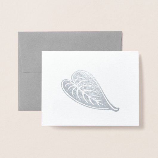 Gold of Silver Modern Elegant Leaf Pattern Folie Kaarten (Voorkant met envelop)