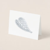Gold of Silver Modern Elegant Leaf Pattern Folie Kaarten (Voorkant)