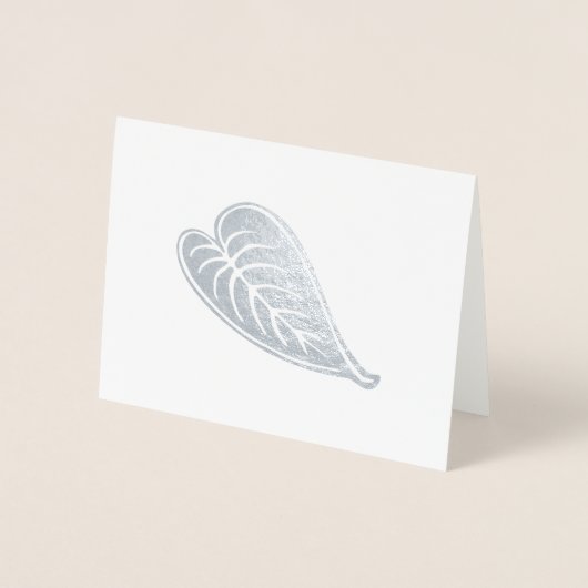 Gold of Silver Modern Elegant Leaf Pattern Folie Kaarten (Voorkant)