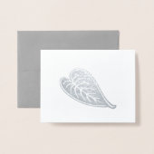 Gold of Silver Modern Elegant Leaf Pattern Folie Kaarten (Voorkant met envelop)