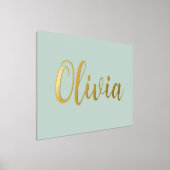 Gold- of zilvernaam elegant script bleek zee groen folie afdrukken (Laagn)