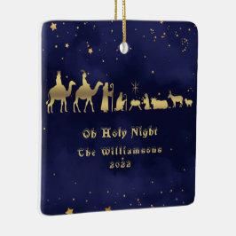 Gold Oh Heilige Kerstkeramische Ornament