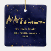 Gold Oh Heilige Kerstkeramische Ornament (Achterkant)