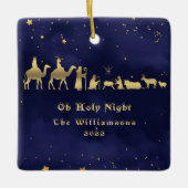 Gold Oh Heilige Kerstkeramische Ornament (Voorkant)