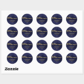 Gold Oh Heilige Night Gepersonaliseerd Kerstmis Ronde Sticker (Vel)