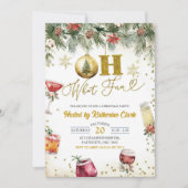 Gold Oh Wat een leuk kerstcocktail vakantiefeest Kaart (Voorkant)