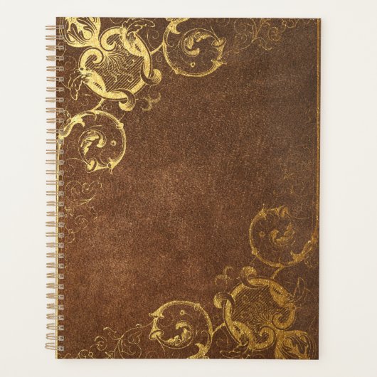 Gold Old Antiek Gilded Book Hoesje Planner (Voorkant)