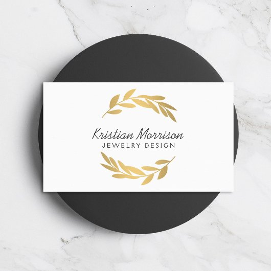Gold Olive Branch krans Logo Visitekaartje