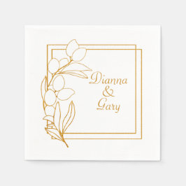 Gold Olive Branch met Goud Lijst Servet