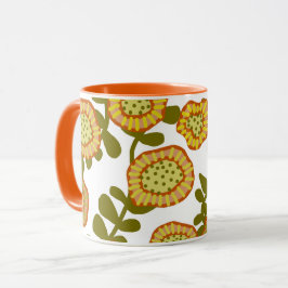 Gold Olive Oranje Floral Design © Cathy Thompson Mok