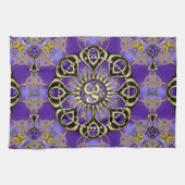 Gold OM Paars Mandala Mindful Home Decor Theedoek (Horizontaal)