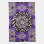 Gold OM Paars Mandala Mindful Home Decor Theedoek (Verticaal)
