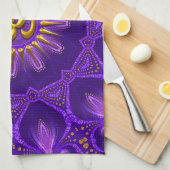 Gold OM Purple Goa Flame Home Decor Theedoek (Quarter Fold)