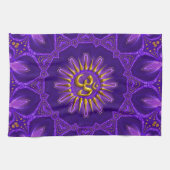 Gold OM Purple Goa Flame Home Decor Theedoek (Horizontaal)