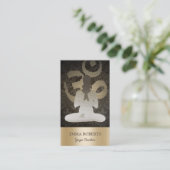 Gold Om Symbol  Damask Yoga & Mediation Visitekaartje (Staand voorkant)