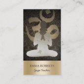 Gold Om Symbol  Damask Yoga & Mediation Visitekaartje (Voorkant)