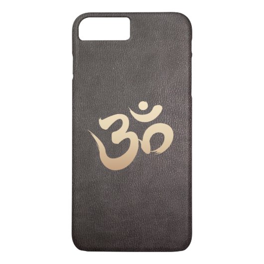 Gold Om Symbol Faux Leather Yoga Case-Mate iPhone Case (Achterkant)