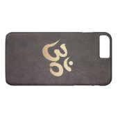 Gold Om Symbol Faux Leather Yoga Case-Mate iPhone Case (Achterkant (Horizontaal))