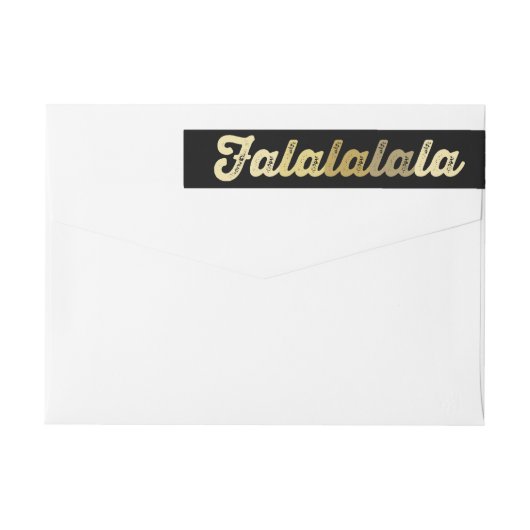 Gold Ombre Bold Falalalala Modern Holiday Adres (Achterkant)