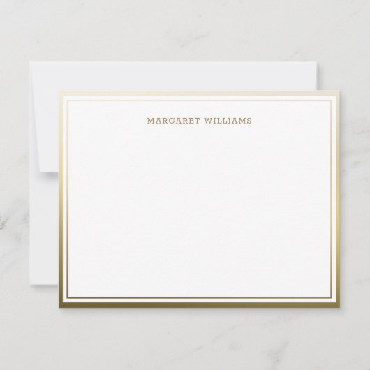 Gold Ombre Border Professional Modern Note Card Notitiekaartje (Voorkant)
