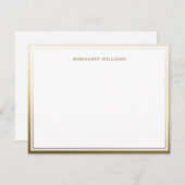 Gold Ombre Border Professional Modern Note Card Notitiekaartje (Voorkant / Achterkant)