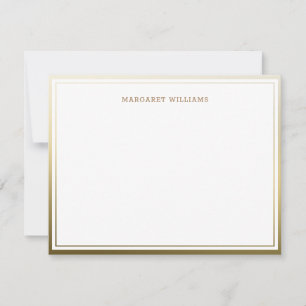 Gold Ombre Border Professional Modern Note Card Notitiekaartje