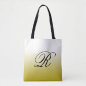 Gold Ombre boven elke kleur met monogram Tote Bag (Voorkant)