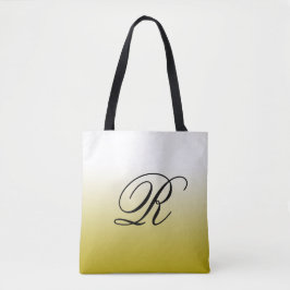 Gold Ombre boven elke kleur met monogram Tote Bag
