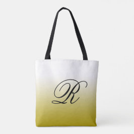 Gold Ombre boven elke kleur met monogram Tote Bag