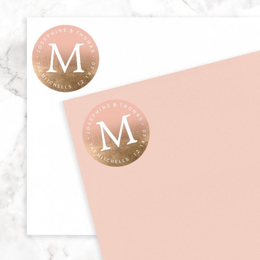 Gold Ombre Fade Custom Color Wedding Sticker