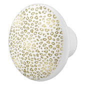 Gold Ombre Leopard Print Keramische Knop (Rechts)