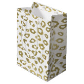 Gold Ombre Leopard Print Medium Cadeauzakje (Voorkant Gekanteld)
