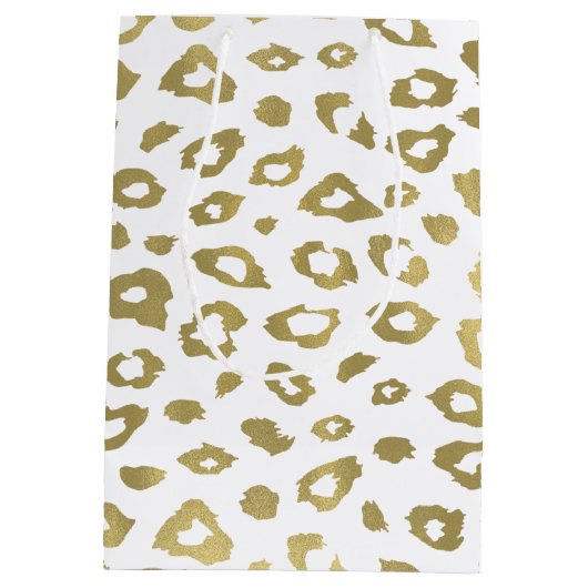 Gold Ombre Leopard Print Medium Cadeauzakje (Achterkant)