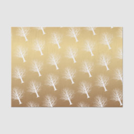 Gold Ombre met witte winterbomen Tissuepapier