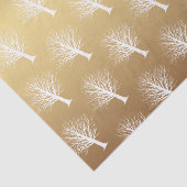 Gold Ombre met witte winterbomen Tissuepapier (Detail)