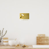 Gold Ombre & Paint Roller, schilder & decorator Poster (Keuken)