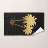 Gold Ombre Palm Trees op zwart Handdoek (Handdoek)