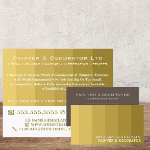 Gold Ombre Stripes, Painter & Decorator Visitekaartje