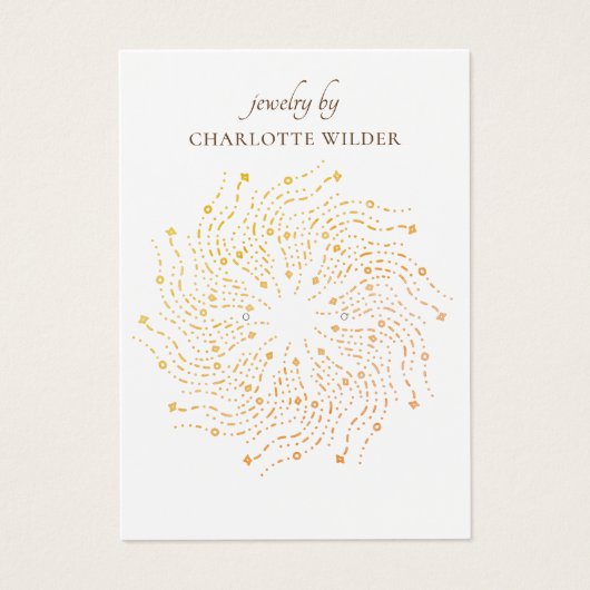 Gold Ombre Sunburst Spiral Earring Display Card Visitekaartje (Voorkant)