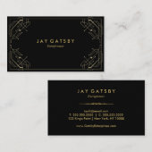 Gold on Black Art Deco/Art Nouveau Visitekaartje (Voorkant / Achterkant)